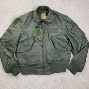 Alpha Industries CWU-36P Flight Jacket Mens Medium Green 1980 Military Bomber